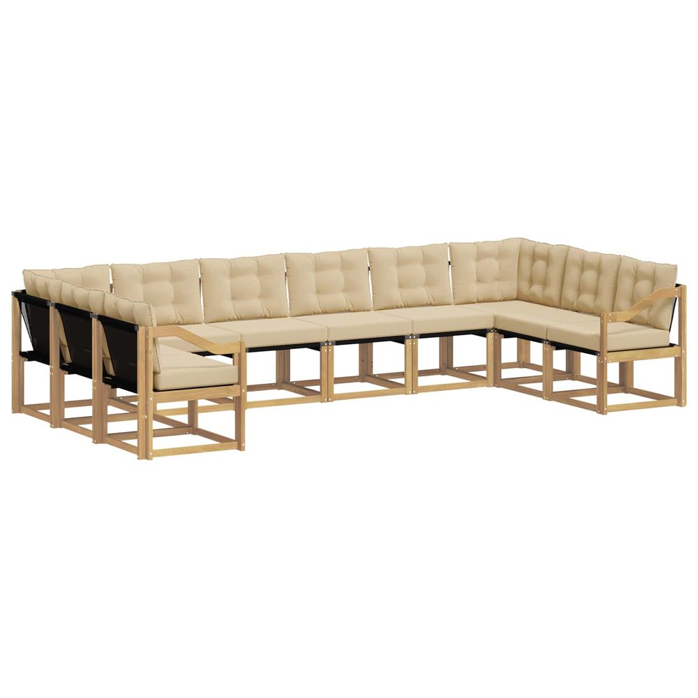 Ensemble de canapés d'extérieur 10 pc blanc et beige