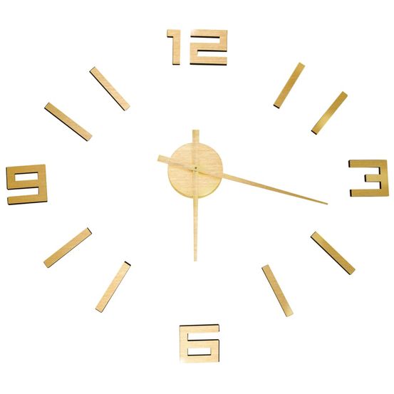 Horloge murale 3d design moderne doré 100 cm xxl