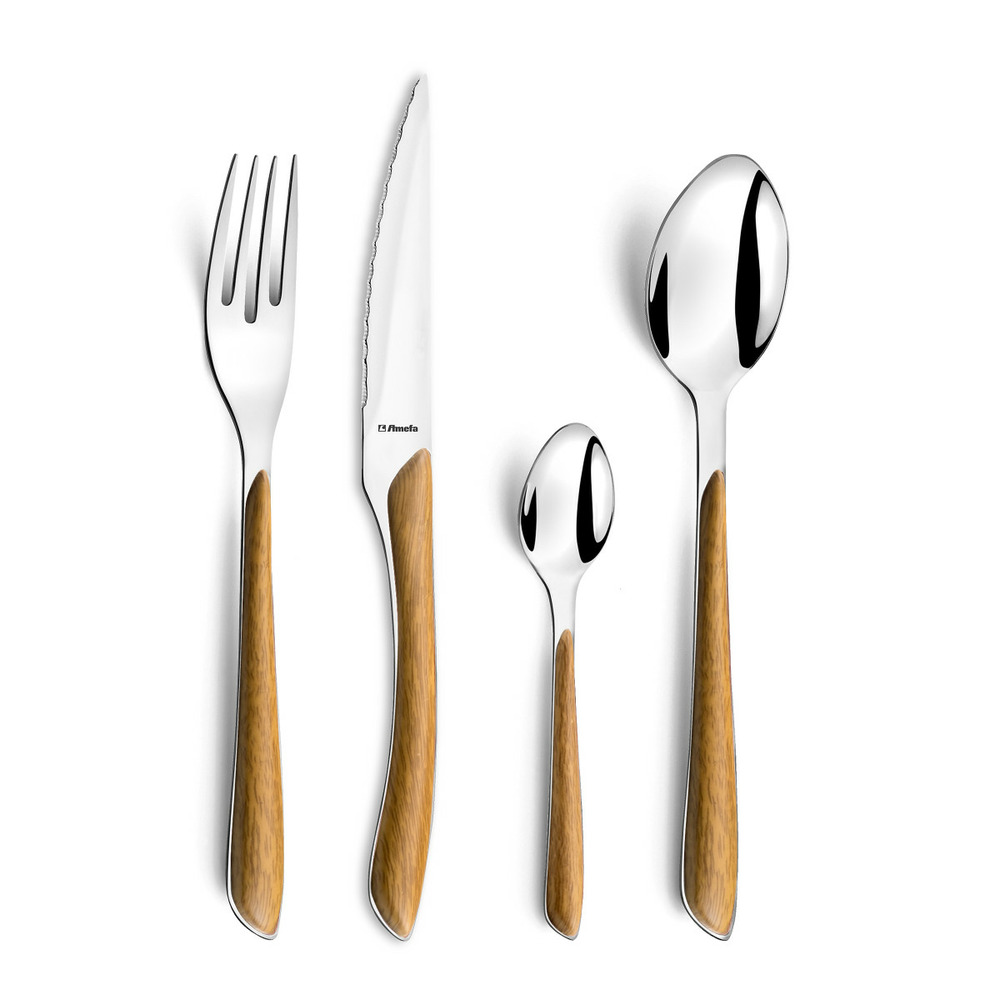 Eclat nature - ménagère 24 pièces bois clair