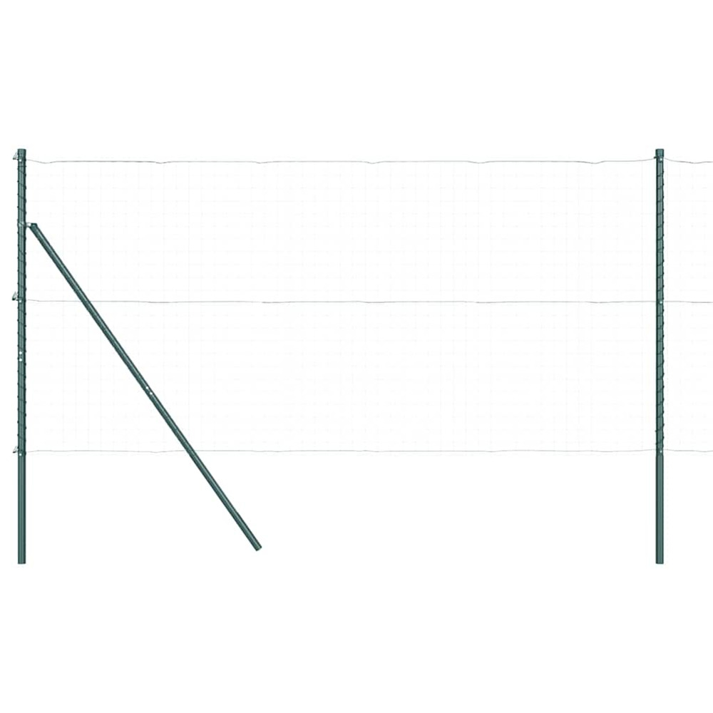 Poteau de clôture. 13 pcs vert acier