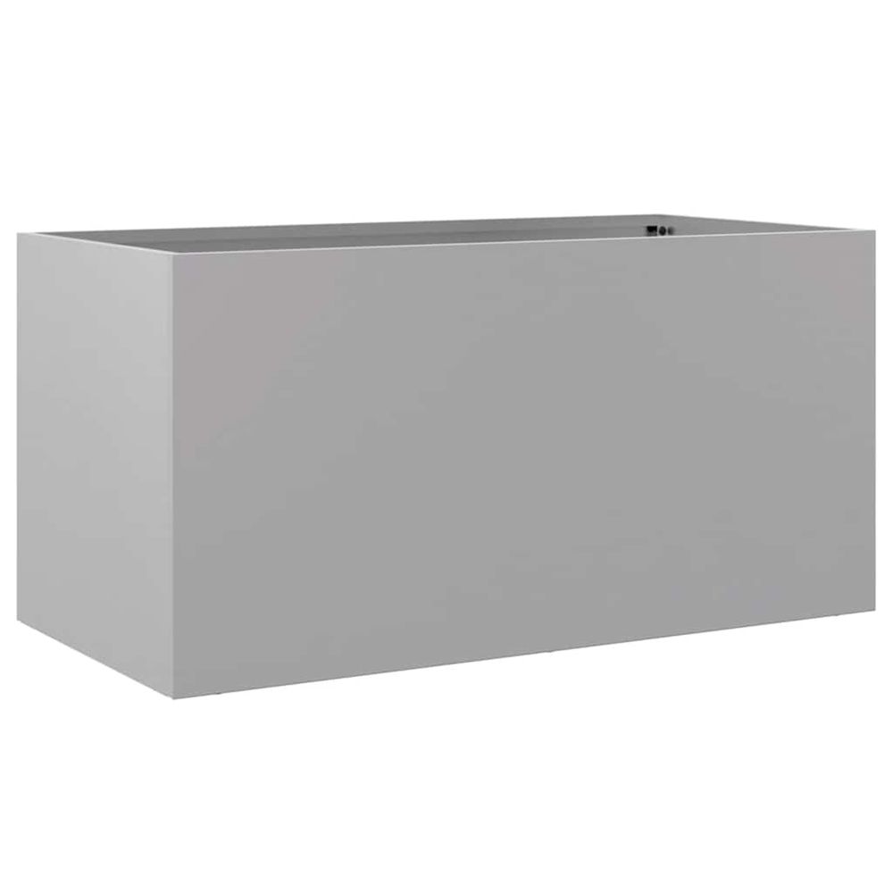 Jardinière d'extérieur argenté 62x30x29 cm acier galvanisé