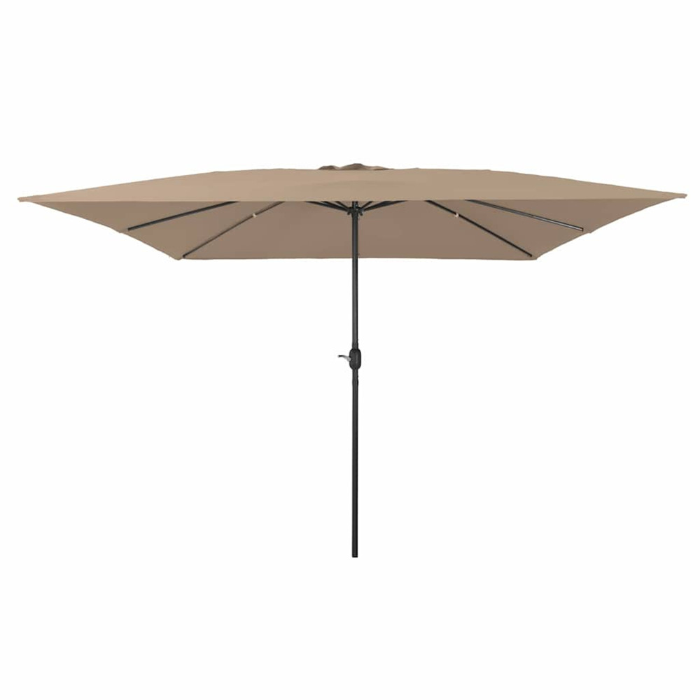Parasol de jardin taupe 295 x 295 x 245 cm polyester et acier