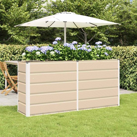 Jardinière haute rectangulaire acier 160x40x75 cm pour jardin terrasse