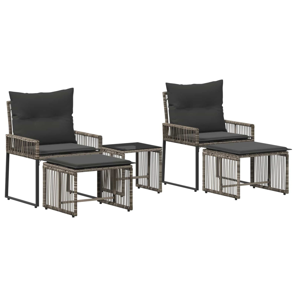 Ensemble de meubles d'extérieur 11 pcs gris et gris foncé