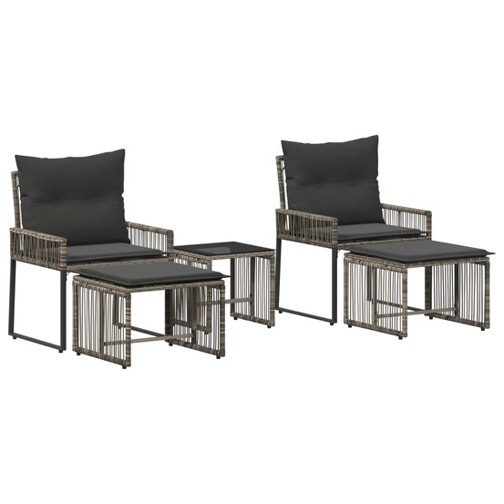 Ensemble de meubles d'extérieur 11 pcs gris et gris foncé