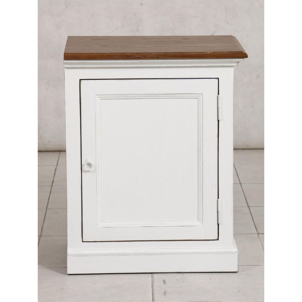 Table de chevet ouverture à gauche bois blanc - interior's