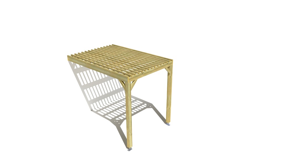 Pergola bois • 2m x 3m • adossée • sens largeur • lattage bois • livraison comprise