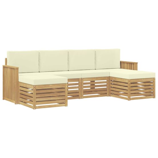 Ensemble de canapés d'extérieur 6 pc blanc et crème polyester