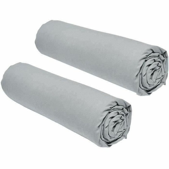 2 draps housses - 140 x 190 cm -acier