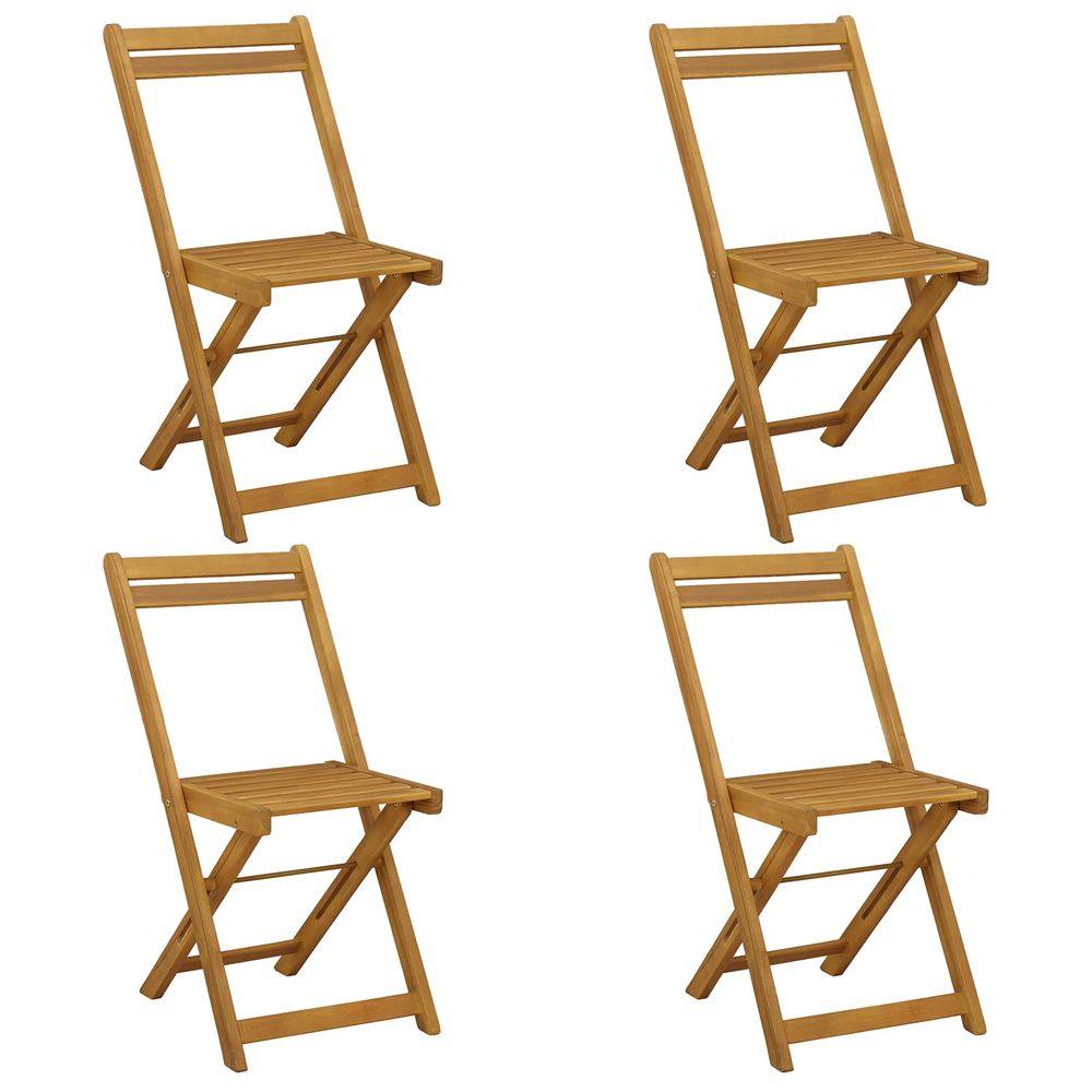 Chaises de jardin pliantes 4 pc naturel bois d'acacia massif