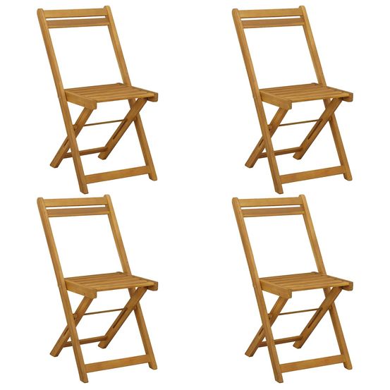Chaises de jardin pliantes 4 pc naturel bois d'acacia massif