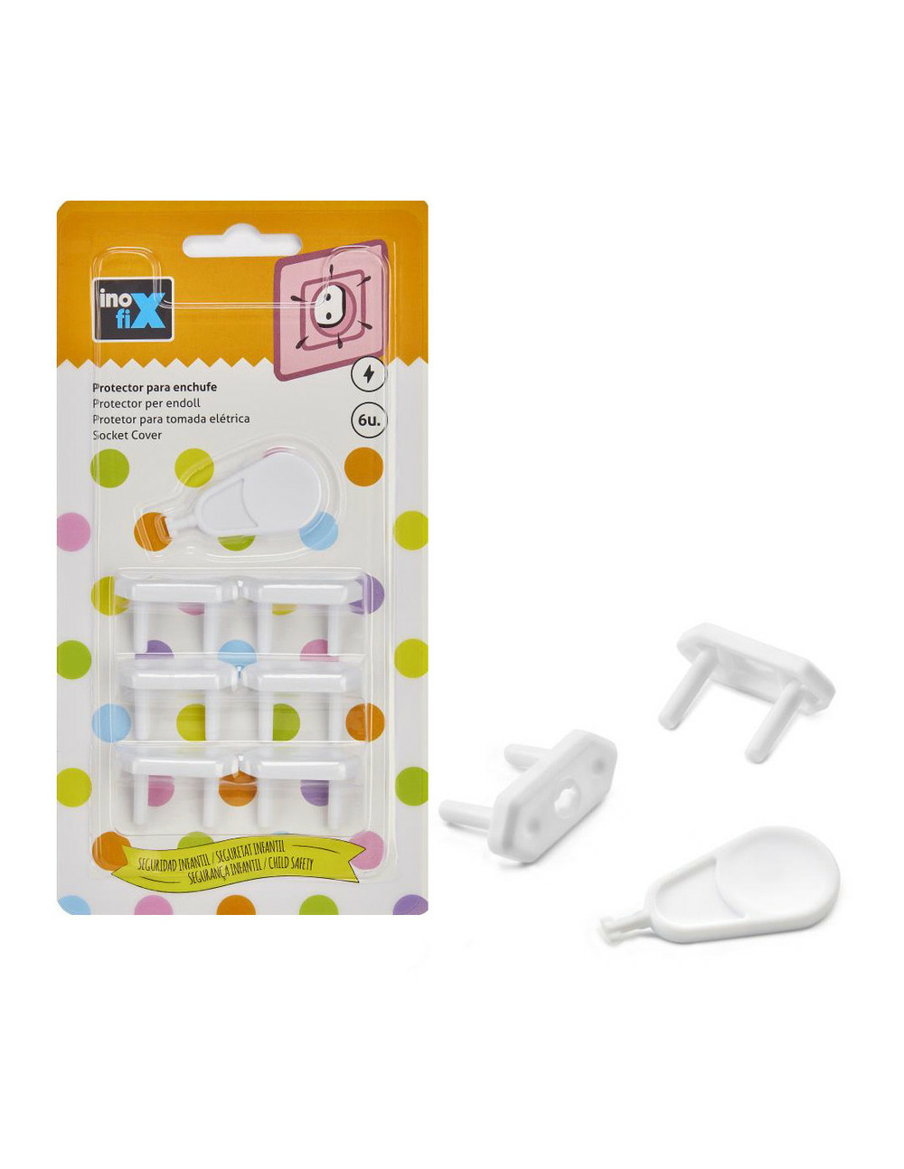 Protecteur de prise blanc (blister 6 unites) inofix
