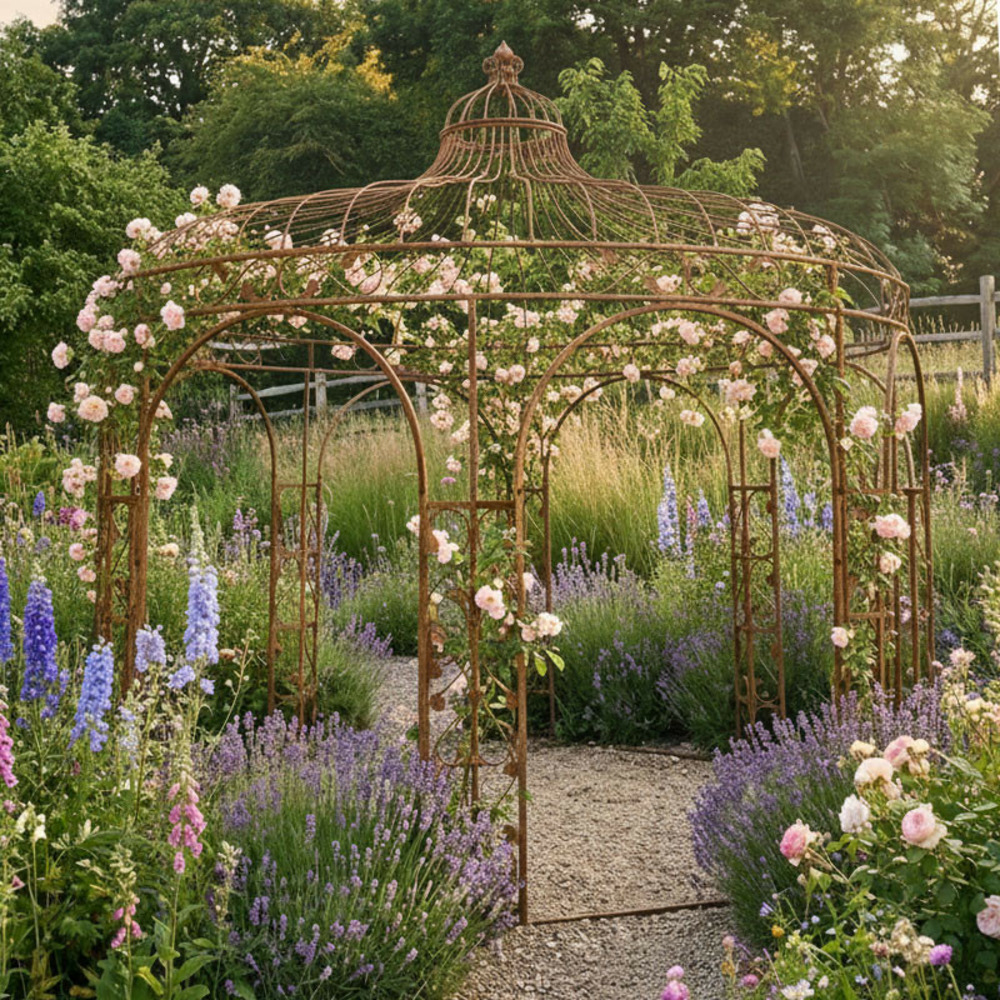 Gloriette elena fer rouille 337x337x351cm