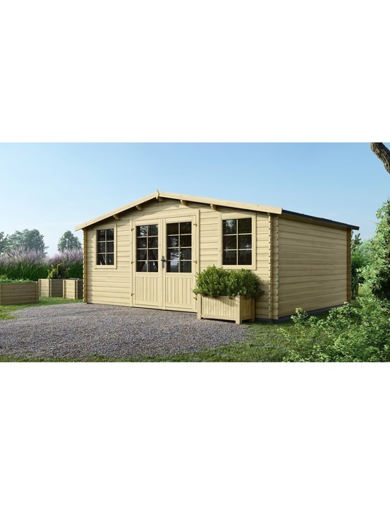 Abri de jardin en bois - 20m2 - 5x4m - ep. 28mm - couleur: naturel - dom526 - altanka