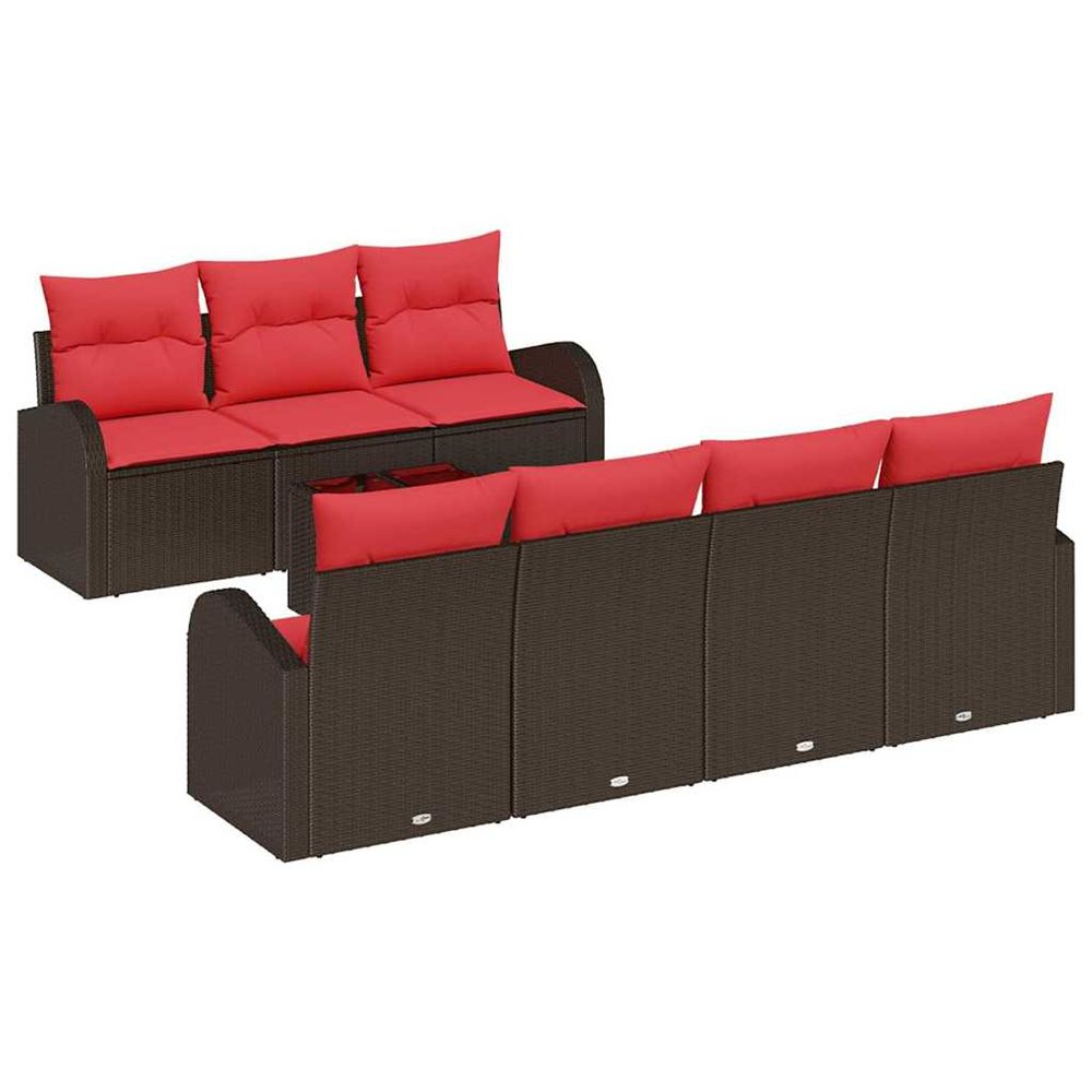 Ensemble de canapés 8 pc 7-nombre de places marron et rouge