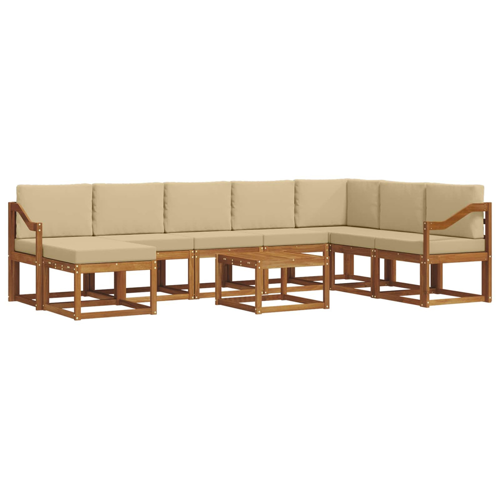 Ensemble de canapés d'extérieur 9 pcs naturel et beige
