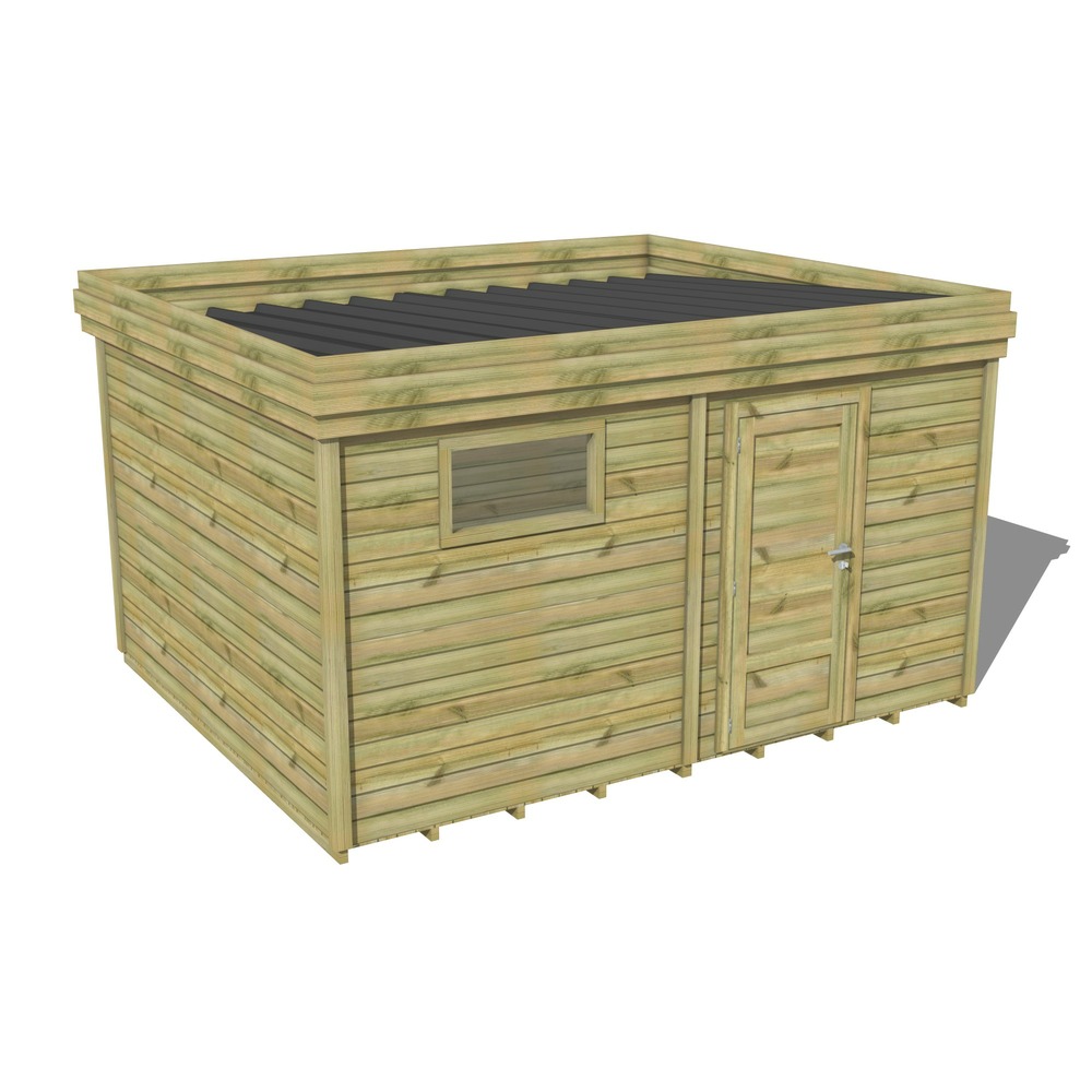 Abri de jardin bois pin traité autoclave 27mm - 5,19x3,44m / 18m2 - bac acier - plancher bois