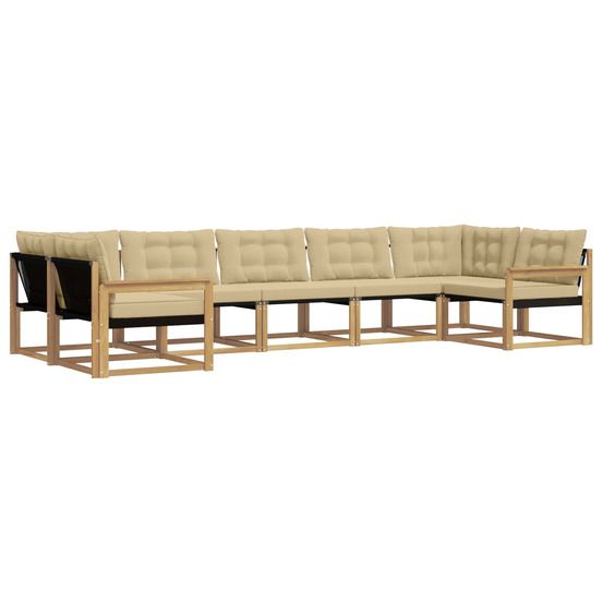 Ensemble de canapés d'extérieur 7 pc blanc et beige