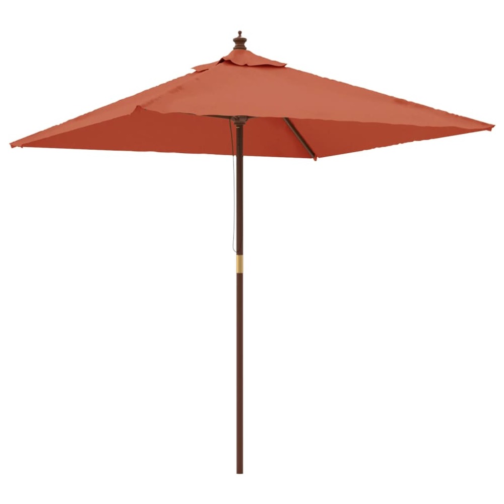 Parasol de jardin avec mât en bois 198 x 198 cm orange