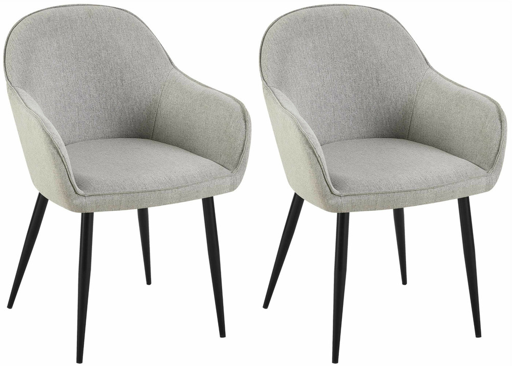 Lot de 2 chaises de salle à manger tissu boise