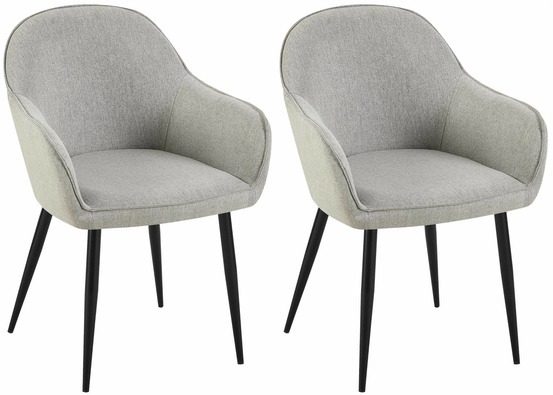 Lot de 2 chaises de salle à manger tissu boise