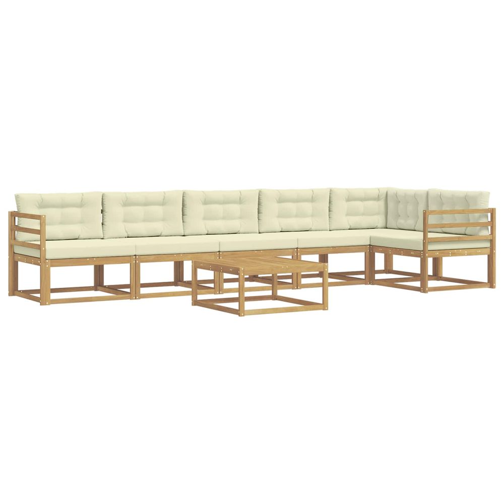 Ensemble de canapés d'extérieur 7 pc blanc et crème polyester
