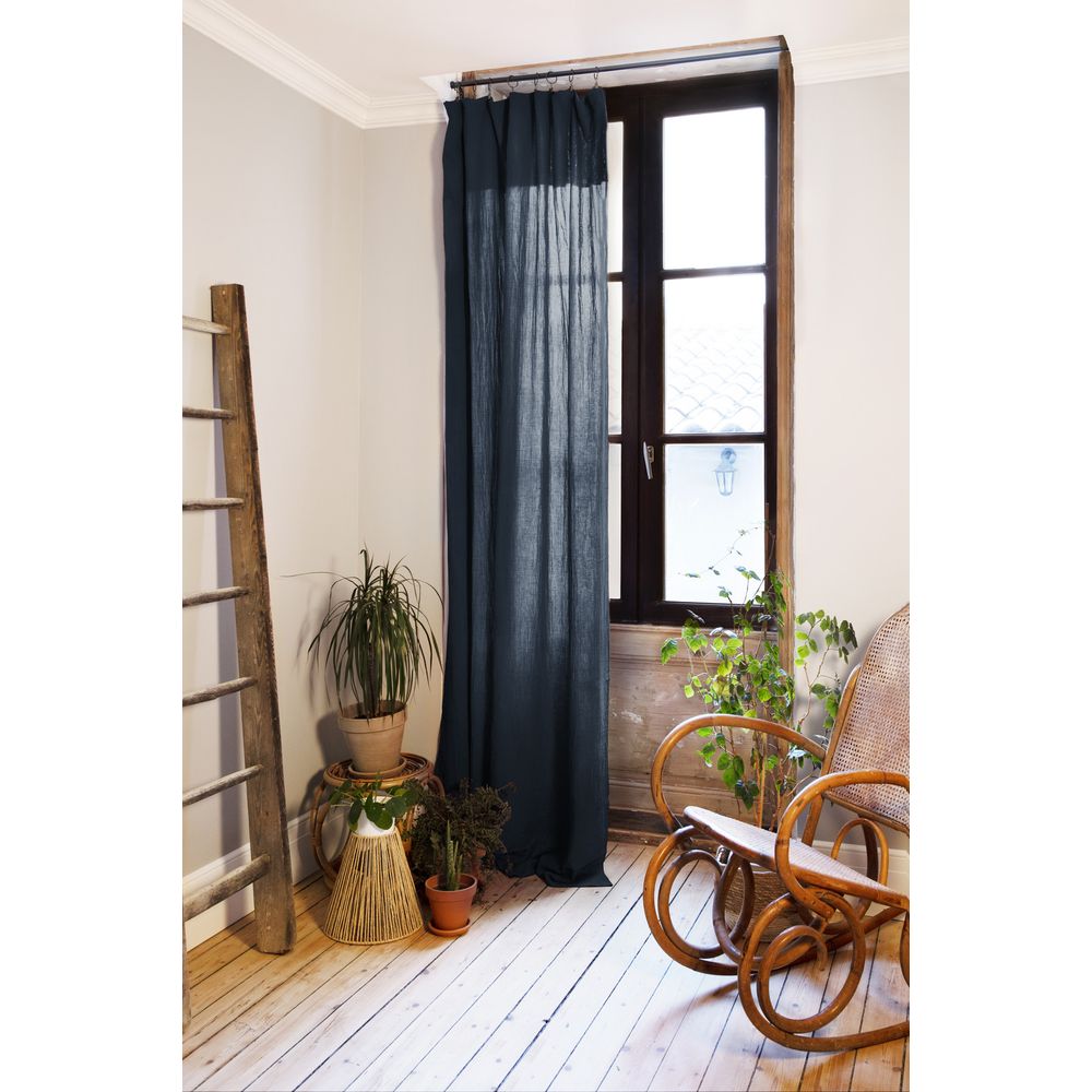 Rideau ajustable + 8 anneaux pince collection gaia