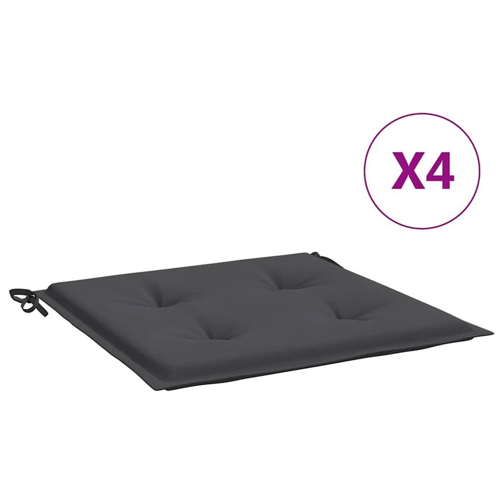 Coussins de chaise de jardin lot de 4 anthracite 40x40x4 cm