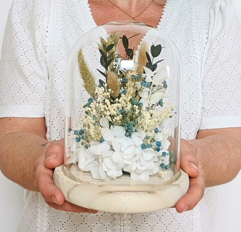 Cloche de fleurs séchées clémence