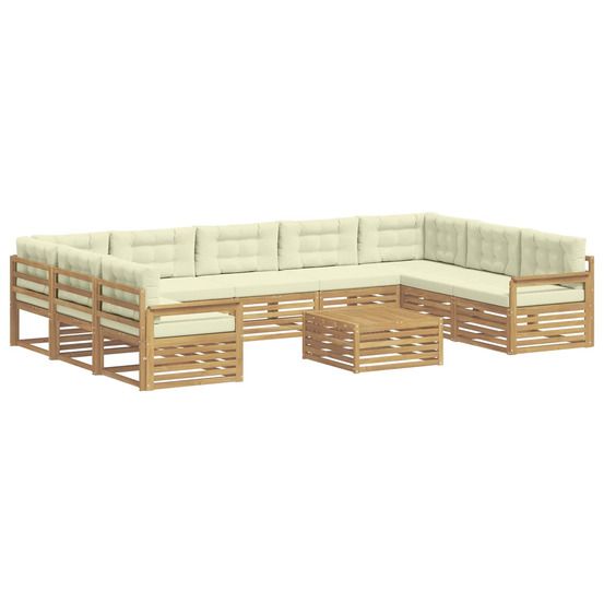 Ensemble de canapés d'extérieur 10 pc blanc et crème