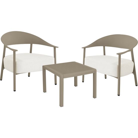 Salon de jardin en métal et plastique