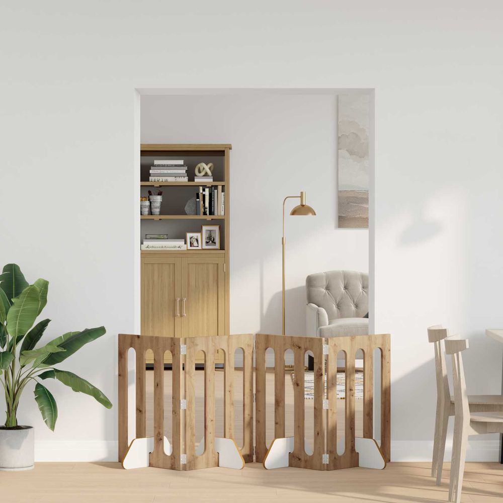 Clôture pour animaux bois ingénierie intérieur barrière pliable chêne artisanal