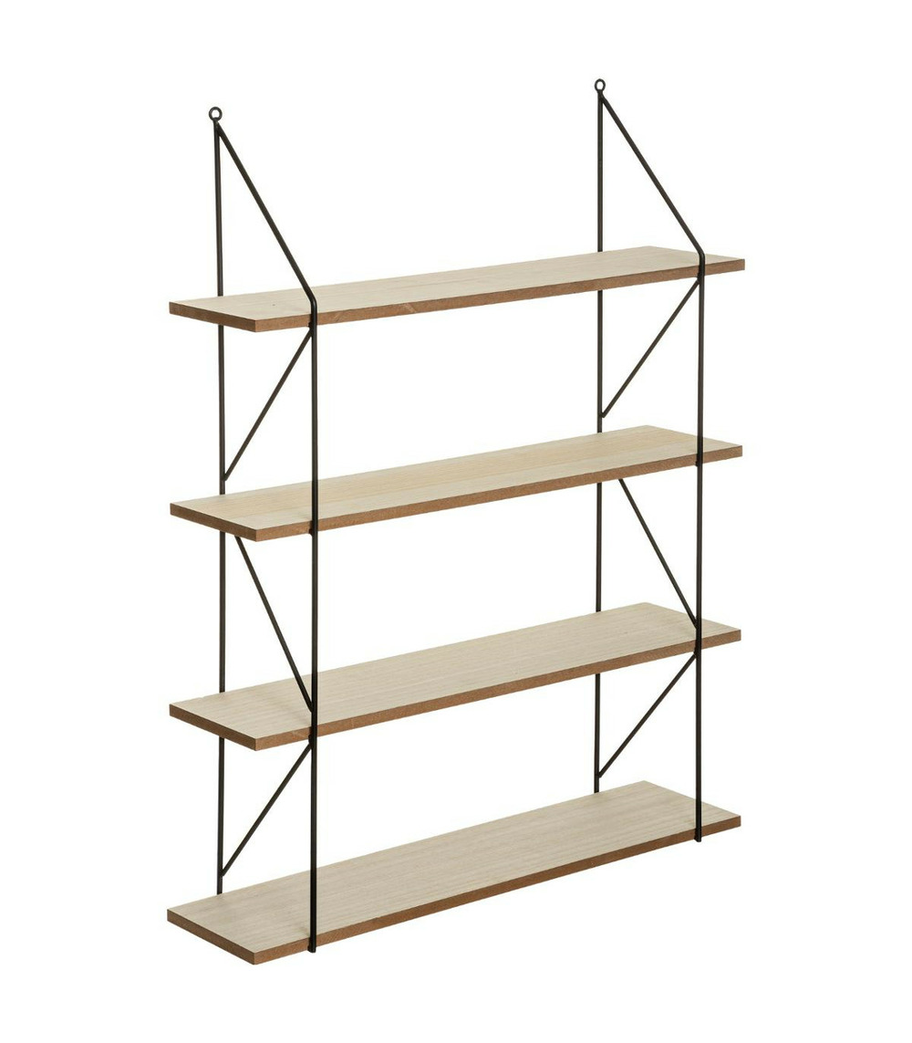 Étagère murale en bois et métal 60 x 80 cm