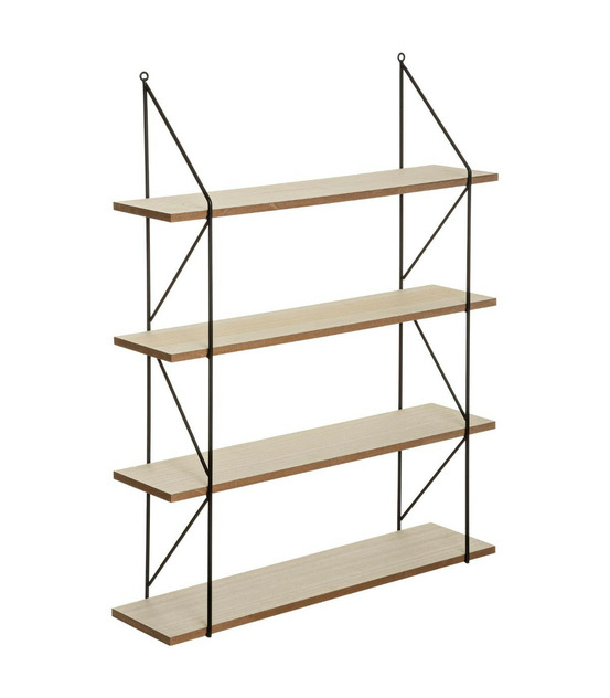 Étagère murale en bois et métal 60 x 80 cm