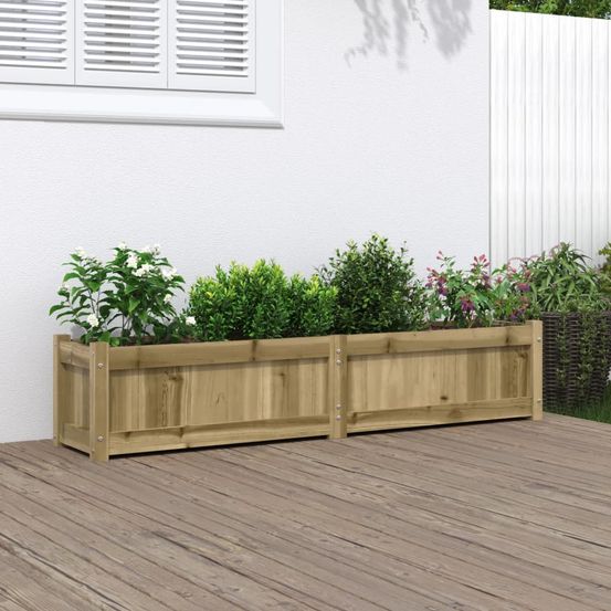 Jardinière en bois de pin traité autoclave pour jardin 150x31x31 cm