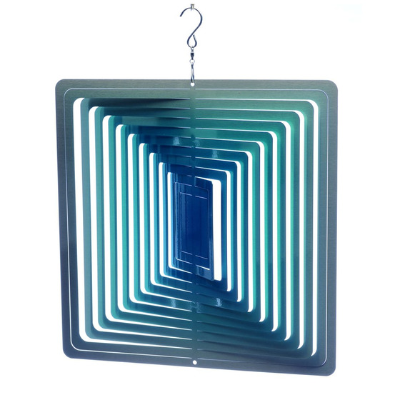 Mobile à vent carré bleu 30cm grand modèle