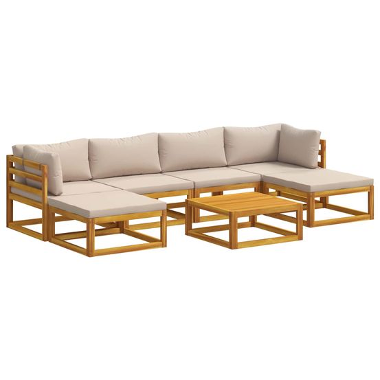 Ensemble de canapés 7 pc naturel bois d'acacia massif
