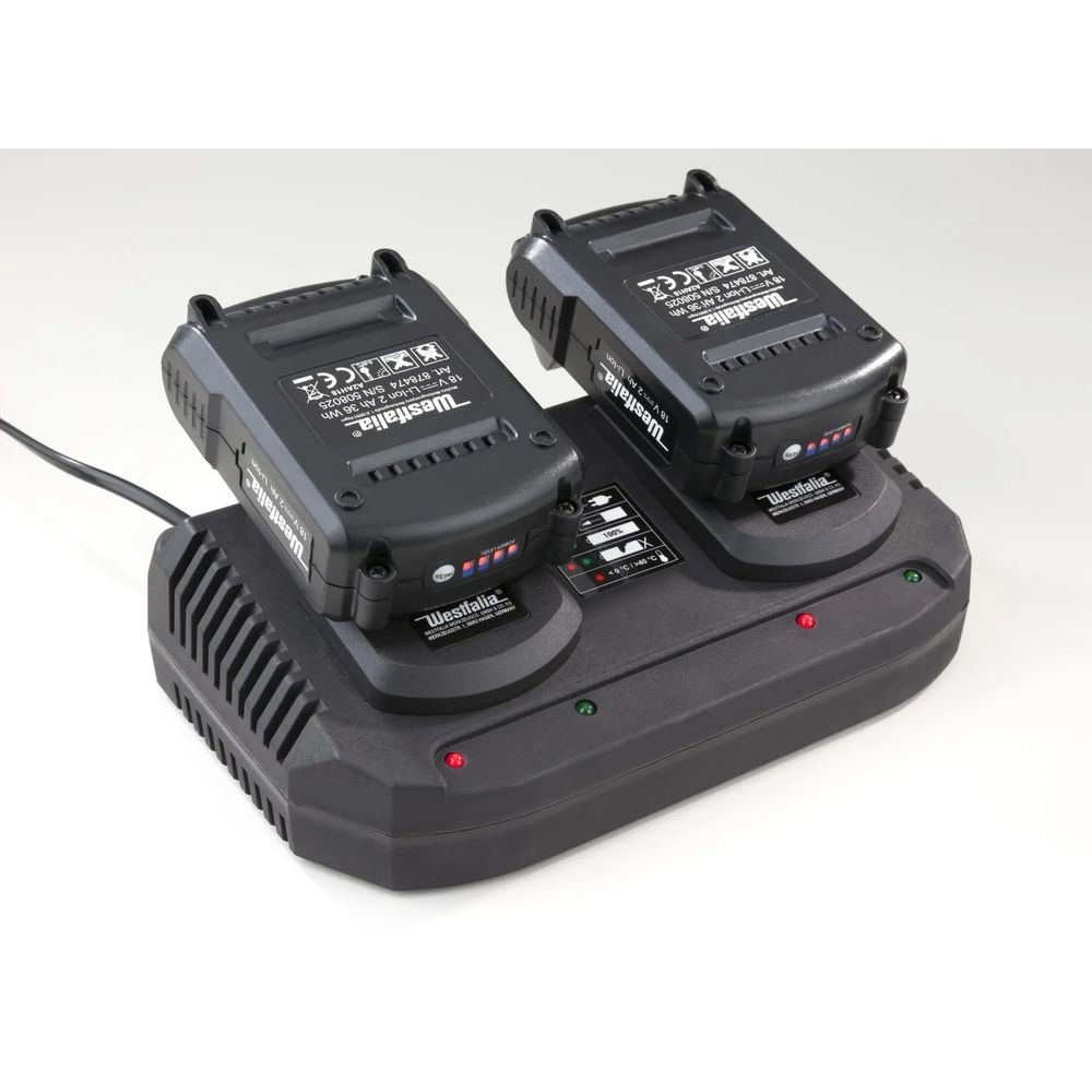 Lot de 2 batteries 18 v 2 ah avec 1 double chargeur rapide