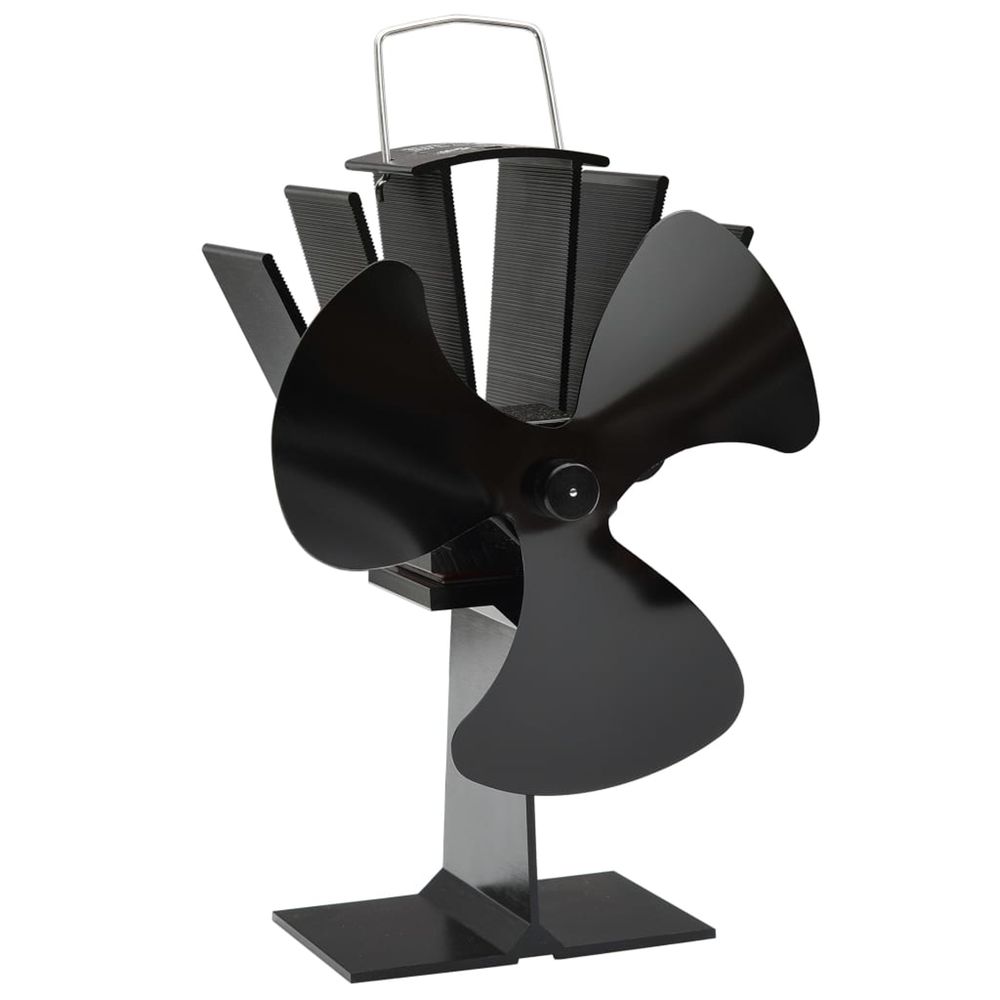 Ventilateur de poêle alimenté par chaleur 3 pales noir
