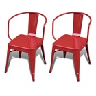 Chaises de salle à manger 2 pcs rouge acier