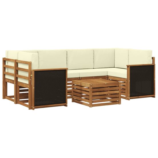 Ensemble de canapés d'extérieur 7 pc naturel et crème