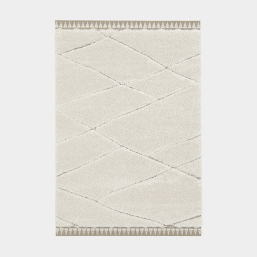 Tapis de salon en relief - sweet home - ligne écru et crème - 120 x 170 cm