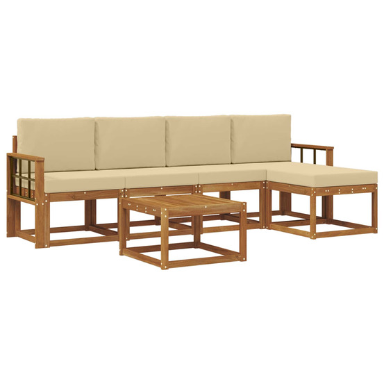 Ensemble de canapés d'extérieur 6 pcs naturel et beige