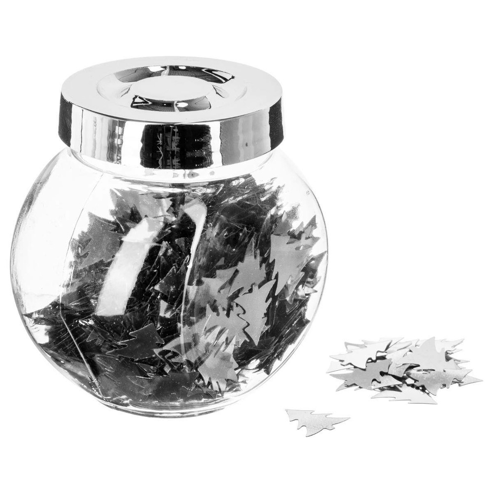 Confettis brillants argents en bocal
