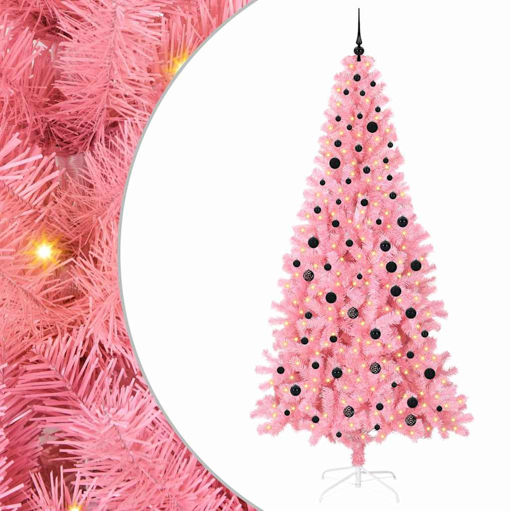 Sapin de noël avec 300 led avec support rose 240 cm pvc