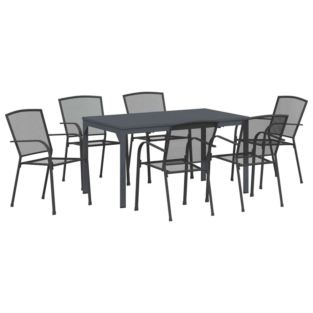 Ensemble de salle à manger pour jardin 7 pcs anthracite