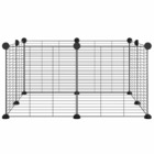 Cage animaux de compagnie à 8 panneaux noir 35x35 cm acier