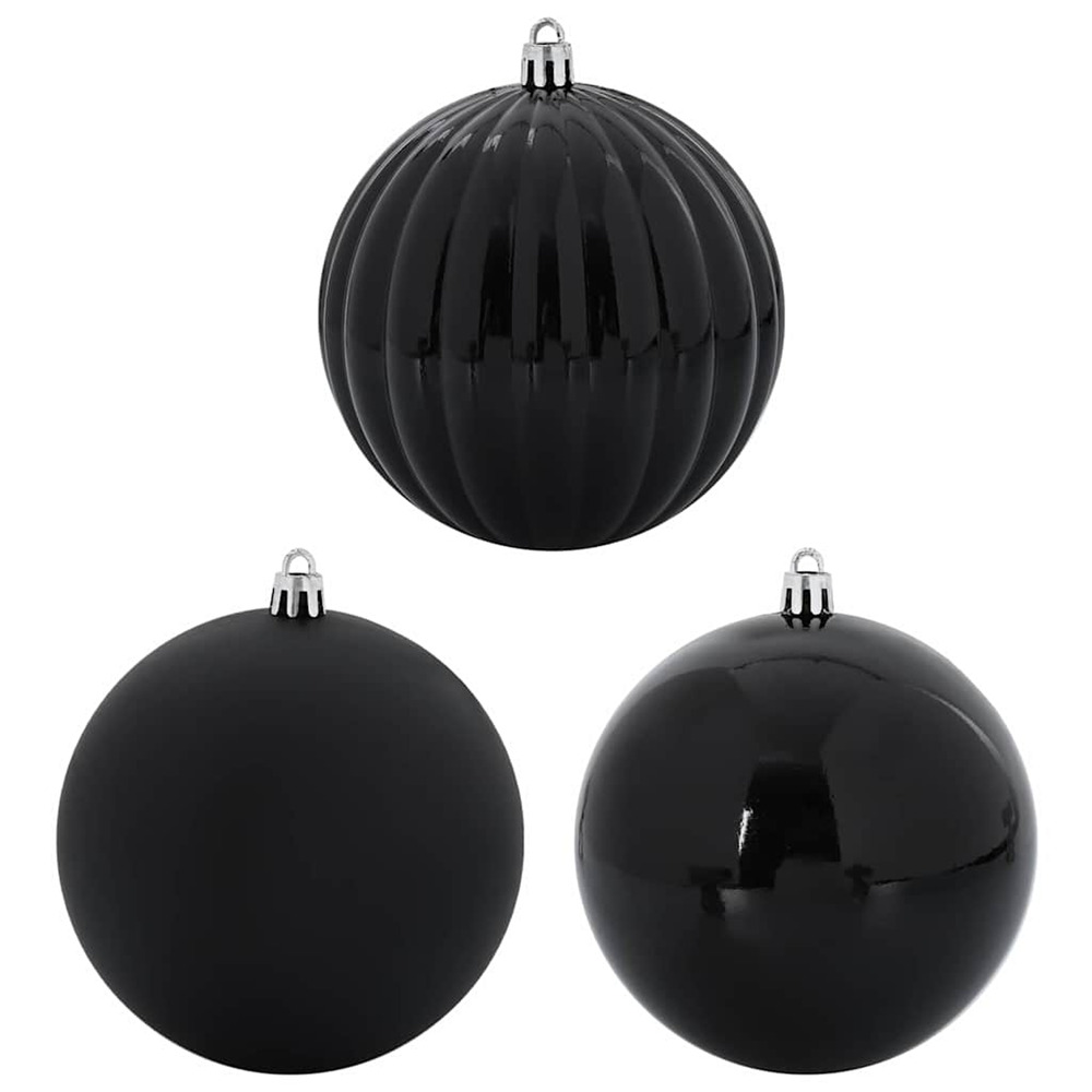 Ensemble de boules de noël 9 pcs noir plastique