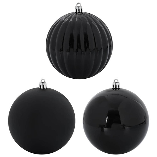 Ensemble de boules de noël 9 pcs noir plastique