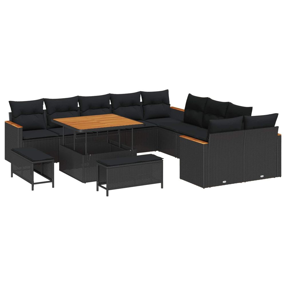 Ensemble de canapé de jardin 13 pc 12-nombre de places noir